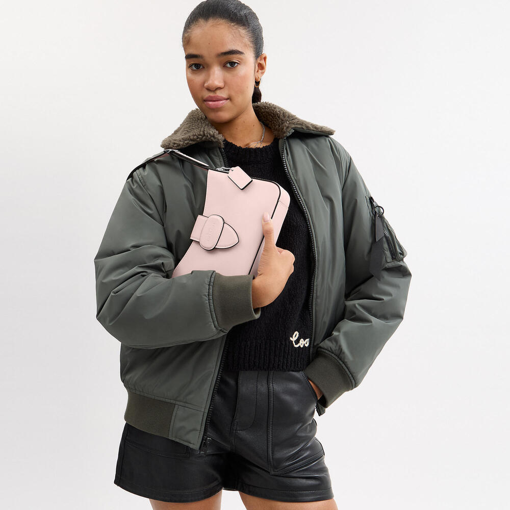 Eliza Shoulder Bag With Zipper Closure Pink